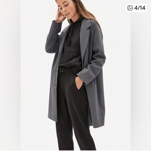 Everlane The Dream Coat Heathered Gray Oversized Thick Cotton Overcoat, Size XS